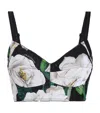 Dolce & Gabbana Gardenia Printed Marquisette Crop Top