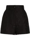 Dolce & Gabbana Quilted Floral Jacquard Shorts In Black
