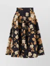 Dolce & Gabbana Brocade Midi Skirt With Structured Waistband In Brown