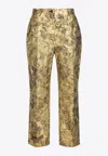 Dolce & Gabbana Floral Brocade Straight Pants In Gold