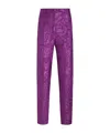 Dolce & Gabbana Floral-brocade Tailored Trousers In Purple