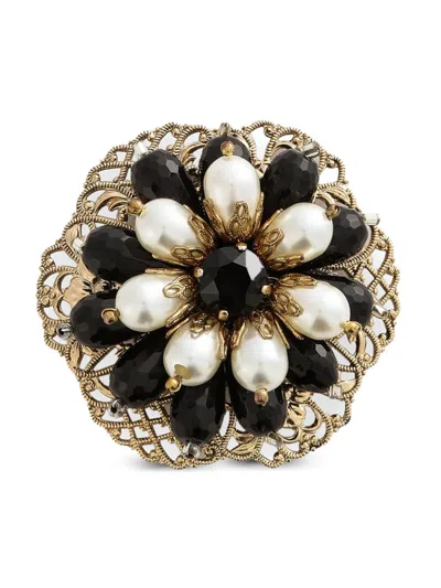 Dolce & Gabbana Brosche Im Blumendesign In Gold