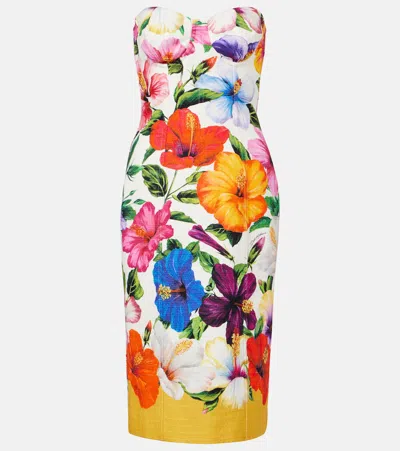 Dolce & Gabbana Floral Bustier Dress In Multi