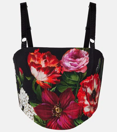 DOLCE & GABBANA 花卉紧身胸衣式上衣