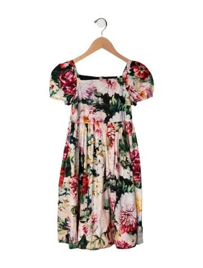 Pre-owned Dolce & Gabbana Kids' Floral Casual Dress In Neutrals