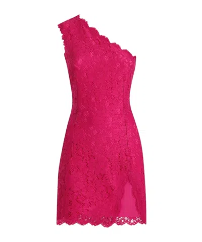 Dolce & Gabbana Mini Dress With Cordonet Lace Slit In Pink