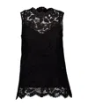 Dolce & Gabbana Floral Cordonetto Lace Top In Black