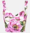 Dolce & Gabbana Floral Cotton-blend Bustier In White
