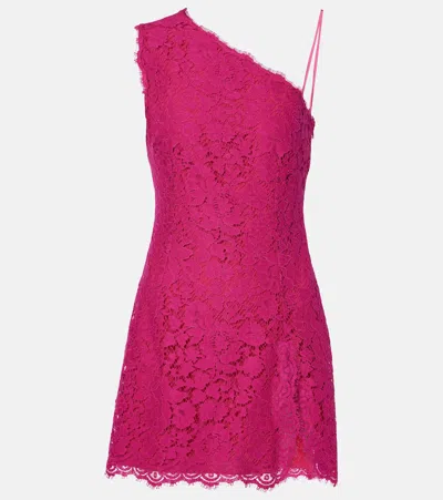 Dolce & Gabbana Floral Cotton-blend Lace Minidress In Pink