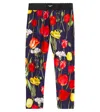 Dolce & Gabbana Floral Cotton-blend Leggings In Blue