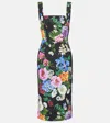 Dolce & Gabbana Floral Cotton-blend Midi Dress In Multicoloured