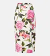Dolce & Gabbana Rose Print Jacquard Midi Skirt In Rose Rosa F.bco