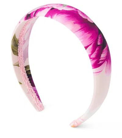 Dolce & Gabbana Floral Cotton Headband In Pink