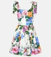 Dolce & Gabbana Multicolor Rose-print Corset Minidress In Multicoloured