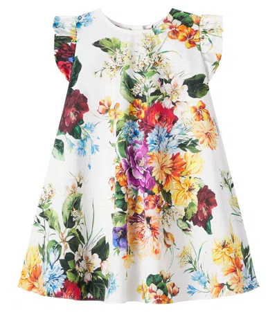 DOLCE & GABBANA FLORAL COTTON POPLIN DRESS