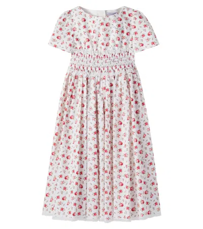 Dolce & Gabbana Kids' Small Rose-print Poplin Dress In Multi
