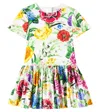 Dolce & Gabbana Floral Cotton Poplin Dress In Multicoloured