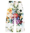 Dolce & Gabbana Floral Cotton Poplin Palazzo Pants