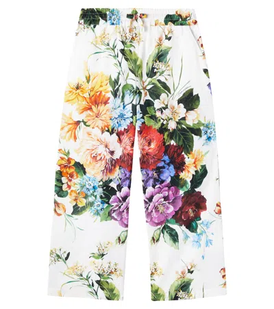 Dolce & Gabbana Kids' Floral Cotton Poplin Palazzo Pants