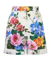 Dolce & Gabbana Multicolor Bermuda Shorts With All-over Floral Pattern Print In Cotton Woman In Multi
