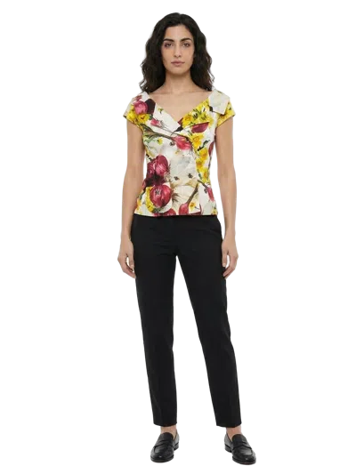 Dolce & Gabbana Floral Cotton-silk Blend Blouse In Multicolor