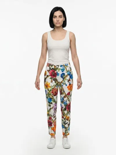 Dolce & Gabbana Floral Cotton-silk Joggers In Multicolor