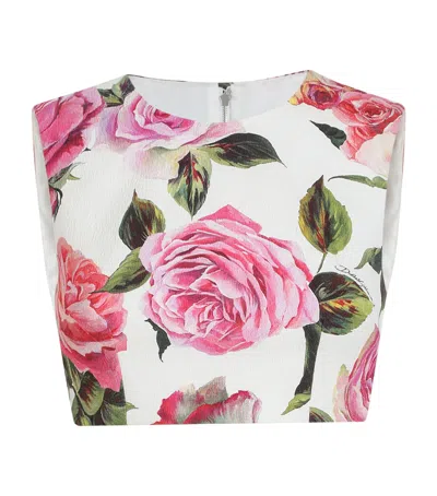 Dolce & Gabbana Floral Crop Top In White