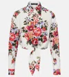 Dolce & Gabbana Cotton Shirt With A Bouquet Of Flowers Print Shirts White In White
