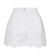 Dolce & Gabbana Eyelet Embroidered Cotton Popeline Shorts In Multi