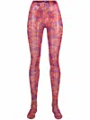 Dolce & Gabbana Floral-design Leggings In Purple