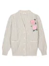 Dolce & Gabbana Floral Detailing Cardigan In Neutrals