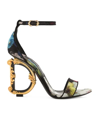 Dolce & Gabbana Keira 105 Floral Satin Sandals In Multi