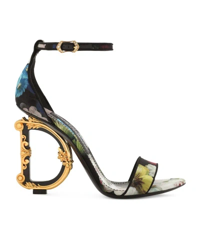 Dolce & Gabbana Floral Dg Heeled Sandals In Multi