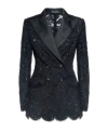Dolce & Gabbana Double-breasted Satin-trimmed Corded Lace Blazer In Pattern