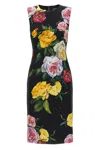 Dolce & Gabbana Longuette Dress With Floral Print Dresses Multicolor