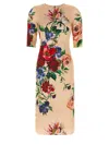 Dolce & Gabbana Women Satin Dress With Iconic Floral Print
