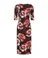Dolce & Gabbana Floral Cady Midi Dress In Red