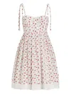 Dolce & Gabbana Lace-trimmed Floral-print Cotton-blend Poplin Bustier Mini Dress In White