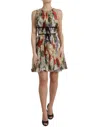 Dolce & Gabbana Floral Elegance Silk Chiffon Mini Dress In Multi