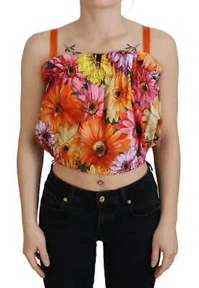 Pre-owned Dolce & Gabbana Floral Elegance Sleeveless Cropped Top In See Description
