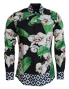 Dolce & Gabbana Multicolor Floral Slim Gold Formal Shirt In Multicolor