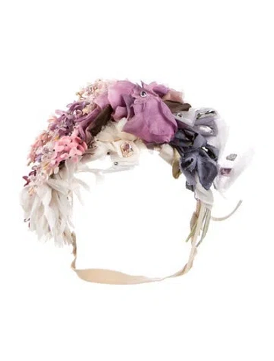 Pre-owned Dolce & Gabbana Floral Embellished Headband. In Multi
