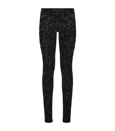 Dolce & Gabbana Floral-embellished Leggings In Multi