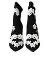 Dolce & Gabbana Floral-embroidered Jersey Stiletto Boot In Multi