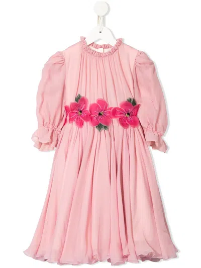 Dolce & Gabbana Floral Detail Printed Dress In Pink