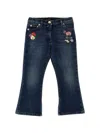 Dolce & Gabbana Floral-embroidered Jeans In ブルー