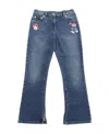 Dolce & Gabbana Floral-embroidered Jeans In Blue