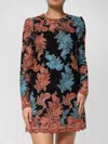 Dolce & Gabbana Floral Embroidered Lace Shift Mini Dress In Black