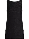 Dolce & Gabbana Short Floral Quilted Jacquard Sack Dress In Black