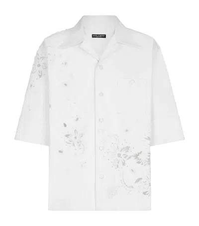 Dolce & Gabbana Floral-embroidered Shirt In Multi